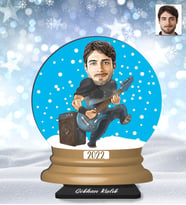 Kişiye Özel Gitar Erkek Ahşap Küre Biblo-1
