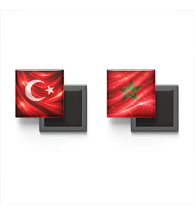 Buzdolap Magnetleri - Fas Bayrağı ve Türk Bayrağı - 2'li Set Magneti
