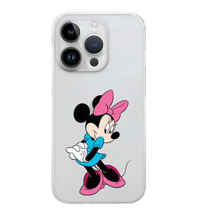 Apple iPhone 14 Pro Uyumlu Kamera Korumalı Tıpalı KapakMinnie Mouse Tasarımlı ŞeffafKılıf