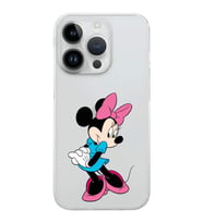 Apple iPhone 14 Pro Uyumlu Kamera Korumalı Tıpalı KapakMinnie Mouse Tasarımlı ŞeffafKılıf