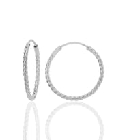 Gümüş 20 mm sık burgu halka küpe SGTL12753RODAJ