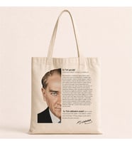 Kişiye Özel Atatürk Baskılı Bez Çanta Omuz Çantası