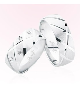 Beyaz Şeritli Taşlı Altın Alyans 5002-1 (Çok Renkli)