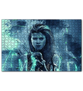 Cakapuzzle  Elma Sunan Güzel Kadın 120 Parça Puzzle Yapboz MDF (Ahşap)
