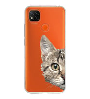 Xiaomi Redmi 9C Uyumlu Kapak Catface Tasarımlı Şeffaf Silikon Kılıf