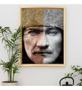 Mustafa Kemal Atatürk Duvar Posteri / Modern Tablo / Özel Poster / Özel Tasarımlar / Duvar Sanatı /  İşyeri Tablo /  Hediye / Poster (Gold)