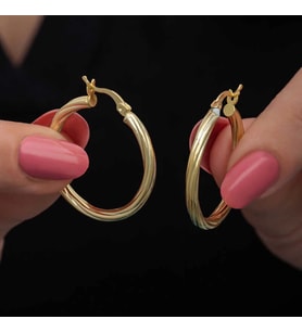 Gümüş Gold 3 mm Burgu Şarnel Küpe