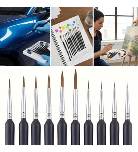 Mcg®10 Adet Hobi ve Araba Rötüş Fırça Seti - İnce Detay Boyama, Model Yapımı ve Araç Çizik Giderme İçin Çok Amaçlı Fırça Takımı