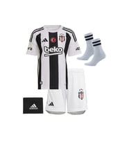 Beşiktaş İç Saha 24/25 Sezon Siyah Beyaz Çocuk Forması 4 Parça
