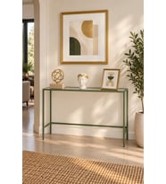Yeşil Metal Şeffaf Camlı Modern Dresuar 100cm