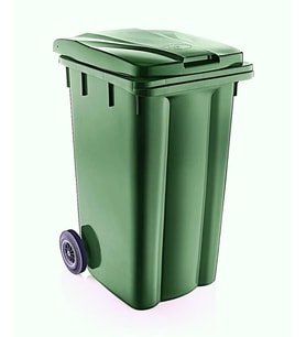 Omnipazar SY-6511 Eko Tekerlekli Kapaklı Plastik Çöp Konteyneri 240 lt Yeşil