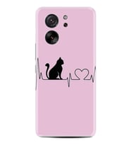 Xiaomi 13T - Xiaomi 13T Pro Kılıf Desenli Silikon Pink Cat Heart 1303