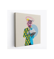 Çizgi Roman Kahramanı Kahvesini Yudumluyor Pop Art Kanvas Tablo-5800