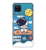 Samsung Galaxy A22/M22/M32 Uyumlu Astronot Desenli Şeffaf Telefon Kılıfı