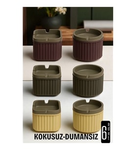 Kokusuz Dumansız Küllük - 6 li Küllük Seti Kafe Küllüğü Restoran Küllüğü Masaüstü Küllük