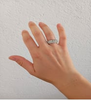 "Kadın Gold Ve Gümüş Renk Taşlı Trend Tasarım Yüzük