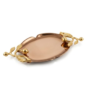 LEAF ROSE GOLD DEKORATİF TABAK