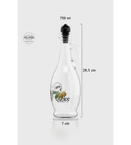 Renga Kibele Desenli 750 ml Siyah Kapaklı Cam Yağlık 152044