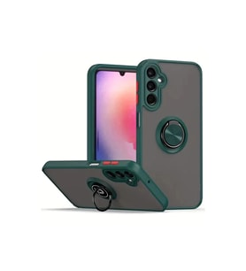 Samsung Galaxy A36 Kılıf Montreal Yüzüklü Silikon Kapak - Yeşil