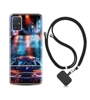 Samsung a71 A72 A73 A7 A9 2018 C7 C9 Kılıf Boyun Askılı Silikon Neon Cars 1724