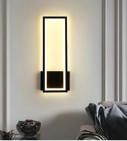 Alberick Dikdörtgen Ledli Duvar Aplik 3252-W12-1E-YY (Siyah)