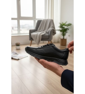 Enoch Hakiki Deri Mikro Delik Detaylı Erkek Sneaker Ortopedik Taban