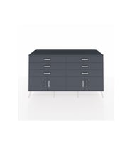 Kronos Konsol 2 Raflı 6 Çekmeceli 4 Kapaklı 176x59x99 Antrasit-Antrasit