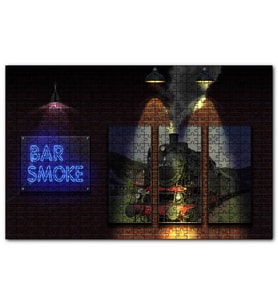 Cakapuzzle  Duman Bar Neon Tabela  Puzzle Yapboz MDF (Ahşap) (120 Parça)