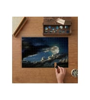 Dolunay - Gece - Bulutlu Gökyüzü Tasarımı 240 parça Ahşap Puzzle Ahşap Kutuda MP10656