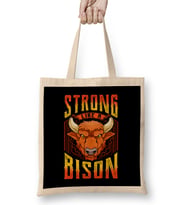 Fierce Strong Like A Bison Wild Animal Strength Bez Çanta Uzun Saplı