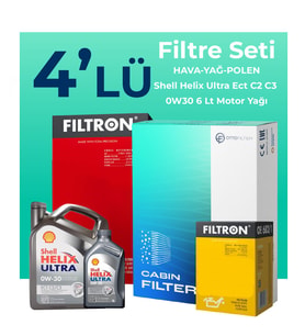 Filtron Audi A4 40 TDi Filtre Bakım Seti Shell Motor Yağlı (2020-2024) 4 Lü
