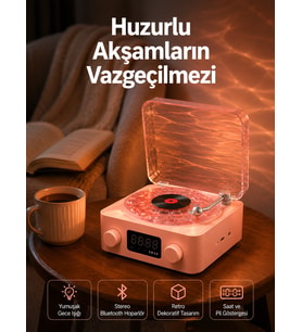 Tarz Hoparlör – Gece Işığı Zaman Göstergeli Yeni Nesil