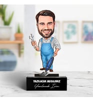 Kişiye Özel Hünerli Erkek Karikatürlü Biblo