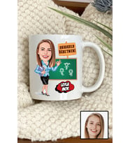 Anaokulu Öğretmenine Hediye Karikatürlü Beyaz Kupa Bardak