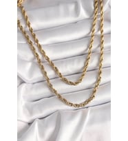 316L Çelik Gold Renk 1 Metre Burgu Zincir Kadın Kolye