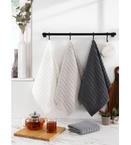 Mutfak Havlu Şal Seti 4 lü Ramla SoftLine Çizgili Dokuma Renkli - 40x65 cm (Model 2)