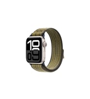 Apple Watch 7 45mm Uyumlu KRD-91 Hasır Kordon Strap Kayış (Yeşil-Grı)