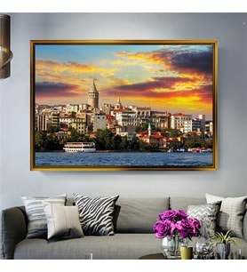 Altın Çerçeveli dekoratif tablo a541 (Gold)