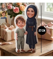BK Gift Kişiye Özel Anne&Çocuk Tasarımlı Bebek Yastık -2, Anneler Günü Hediyesi, Anneye Hediye
