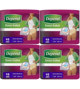 Depend Emici Külot Hasta Bezi XL - Extra Büyük Kadın 40 Adet (4PK*10)