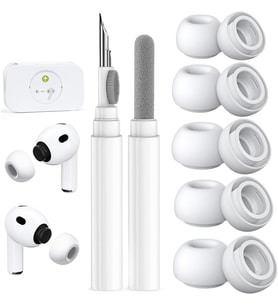 AirPods Pro 3 Nesil için 5 Çift Yedek Kulak Ucu, Dahili Toz Koruma Ekranı, AirPods Pro 3. (2025) için Temizleyici Kalem Silikon Kulak Uçları (5 Boyut-XXS/XS/S/M/L) -Beyaz