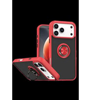 iPhone 17 Pro Montreal Yüzüklü Silikon Kapak - Kırmızı