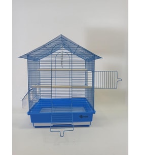 Dayang İki Kapılı Çatılı Kuş Kafesi 35x28x46 Mavi