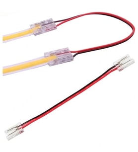1 adet şeffaf çift taraflı kablo şerit Led COB konnektörleri kapak konnektör 2pin 8mm LED ışıklar lehimsiz bağlantı