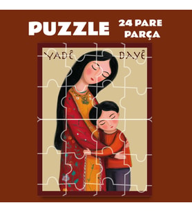 Pazil Bi Kurdî Yadê Dayê Anne - Kürtçe Puzzle Yapboz (24 Pare/Parça - A5) (Çok Renkli)
