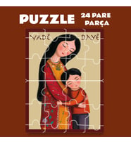Pazil Bi Kurdî Yadê Dayê Anne - Kürtçe Puzzle Yapboz (24 Pare/Parça - A5) (Çok Renkli)