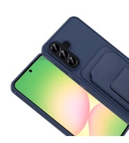 Samsung Galaxy A56 Kılıf Deri Dokulu ve Kartlıklı BiKart TPU Premium Kapak (Lacivert)