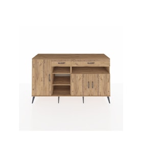 Kronos Konsol 5 Raflı 2 Çekmeceli 3 Kapaklı 176x59x99 Çam-Çam