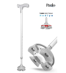 Akıllı Baston – 1 Adet Akıllı Taban Hediyeli, Ayarlanabilir Boy, Ergonomik Tutma Sapı, Çok Yönlü Denge Desteği