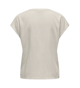 Jdy JDYCAYA LION LINEN S/S TOP WVN DIA Bej Kadın T-Shirt 15346547